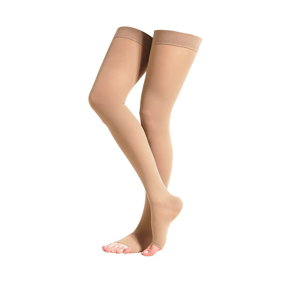 Beige Novamed NV680 overknee-kompressionsstrumpor i kompressionsklass 2