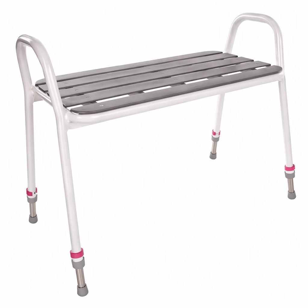 Extra bred duschstol med 70 cm sits godkänd för 200 kg användarvikt
