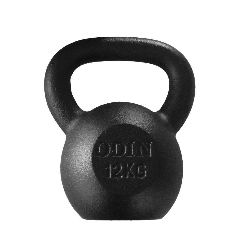 ODIN klassisk kettlebell i gjutjärn på 8 kilo med viktangivelse på sidan