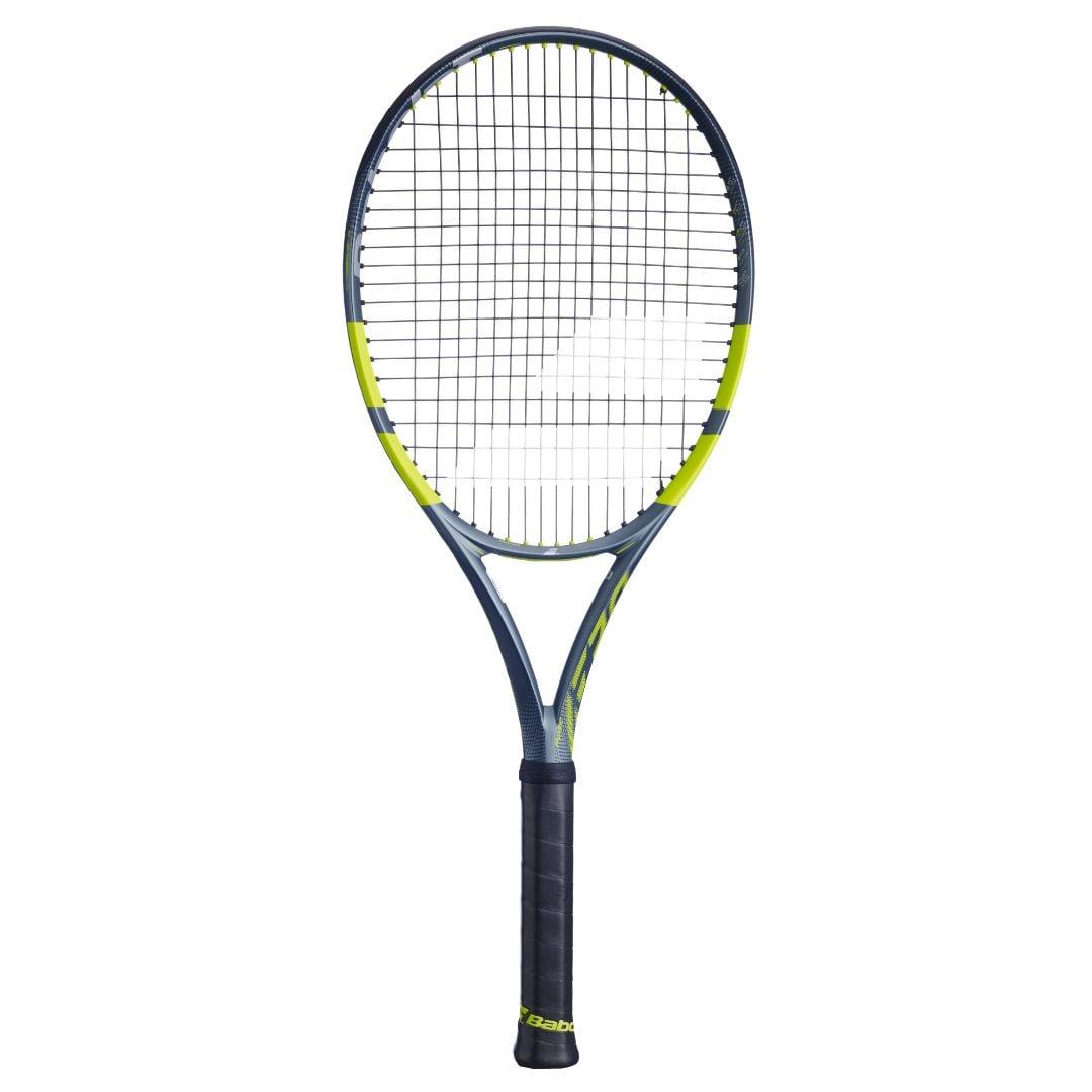 Babolat Pure Aero 2026 spinnracket med aerodynamisk ram i gult och svart