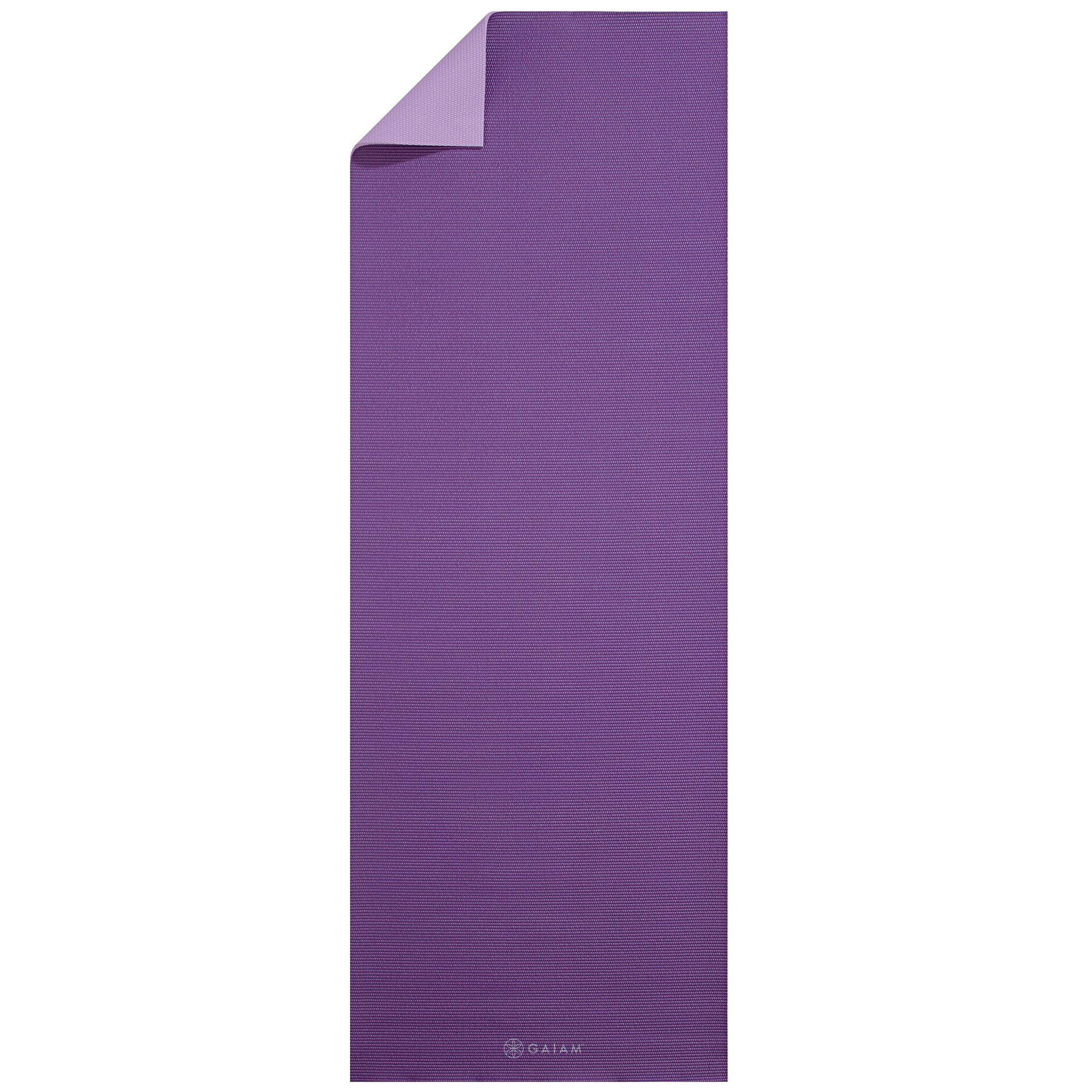 Gaiam Plum Jam yogamatta med mönstrat tryck i lila och rosa toner