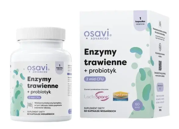 Osavi – Digestive Enzymes + Probiotika 60 kapslar produktbilde