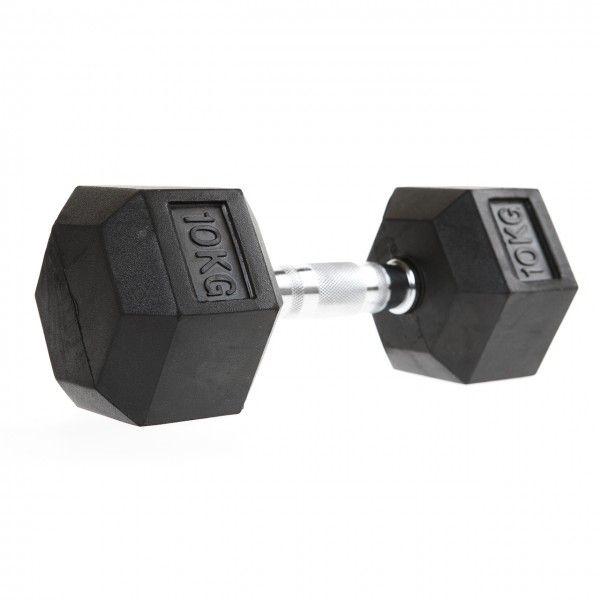 Nordic Fighter sexkantig hex-hantel på 22,5 kilo med gummibeläggning och kromhandtag