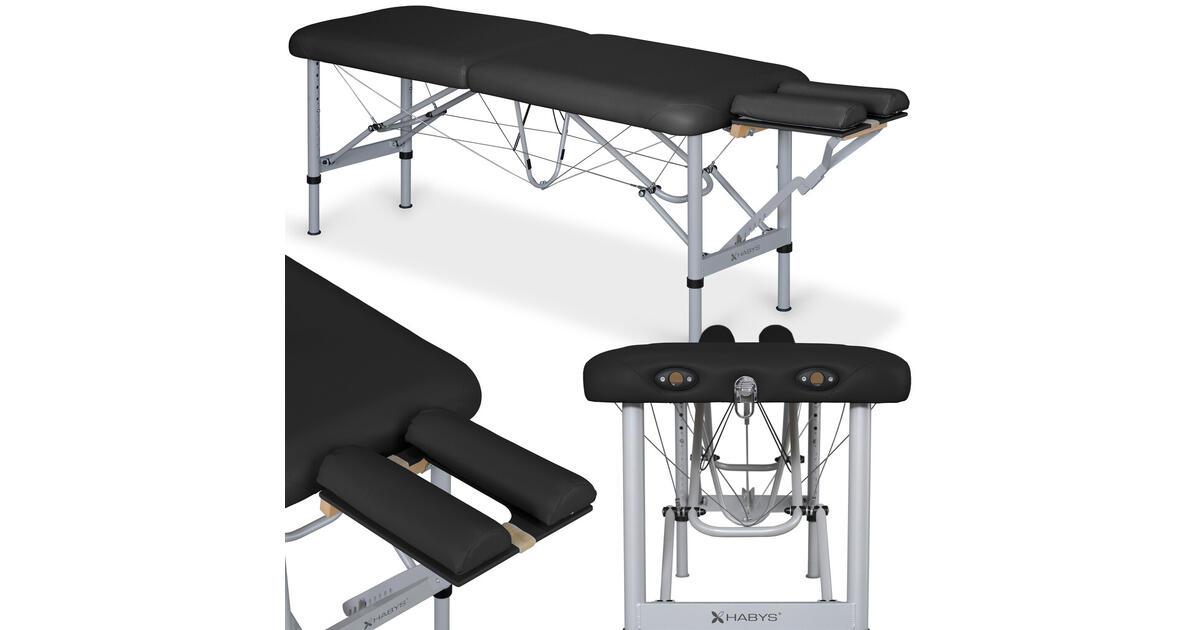 Chiro UltraLux 19 bärbar kiropraktorbänk i svart med droppsektion