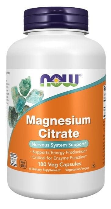 Burk NOW Foods magnesiumcitrat 133 mg med 180 kapslar