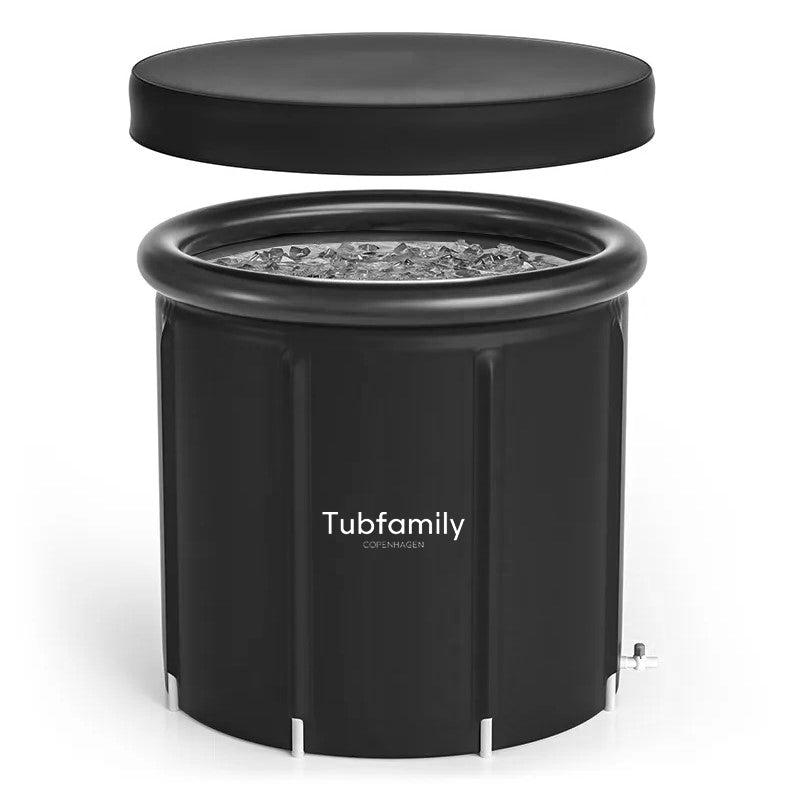 Tubfamily pop up-isbad i svart, transportabelt kallbadskar