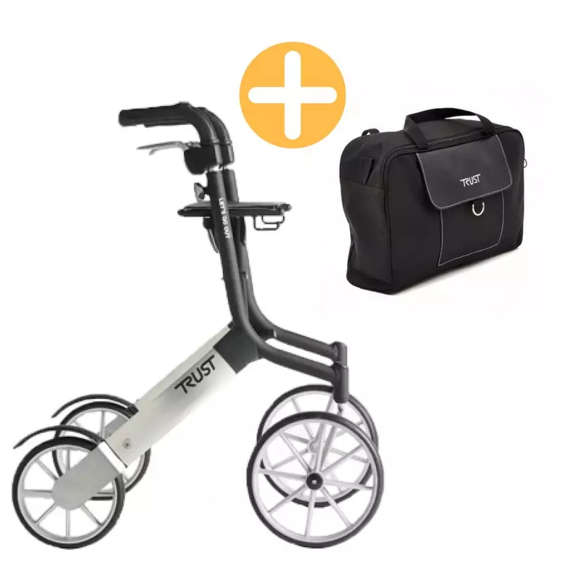 TrustCare Let's Go Out utomhusrullator med stora framhjul och fjädrade bakhjul