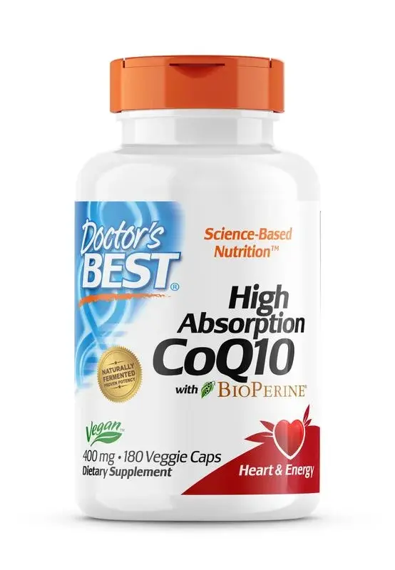 Doctor’s Best – High Absorption CoQ10 400 mg, 180 vegetabiliska kapslar produktbilde