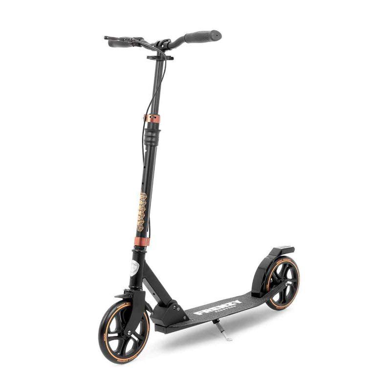 Svart Frenzy Dual Brake V4 sparkcykel med dubbla bromsar och 205 mm hjul