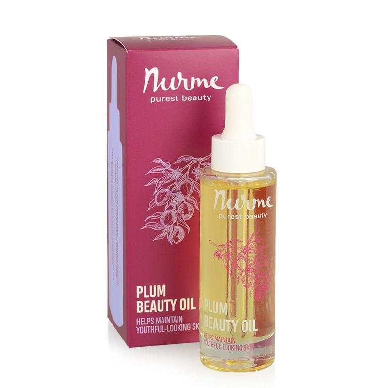 Nurme Plum Beauty Oil kallpressad plommonkärnolja i flaska