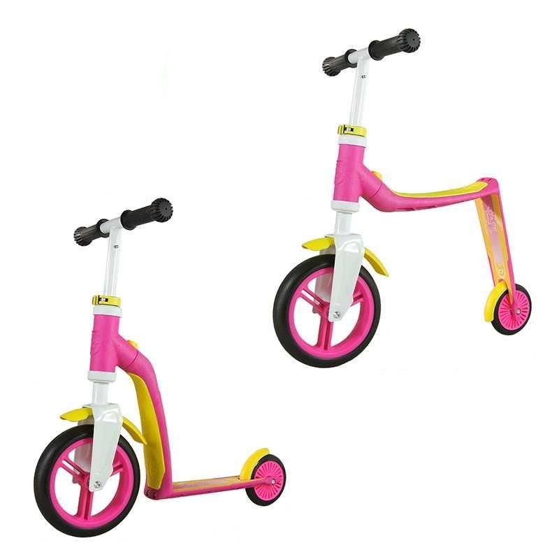 Scoot & Ride Highwaybaby 2-i-1 sparkcykel och balanscykel i rosa och gult