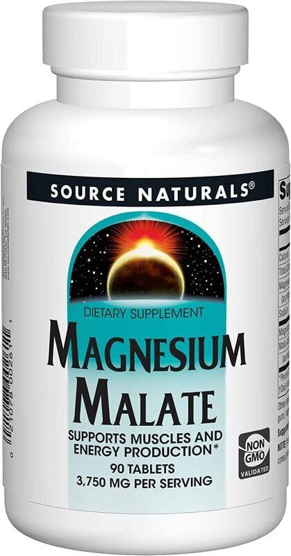 Source Naturals Magnesium Malate 1250 mg, burk med 90 tabletter