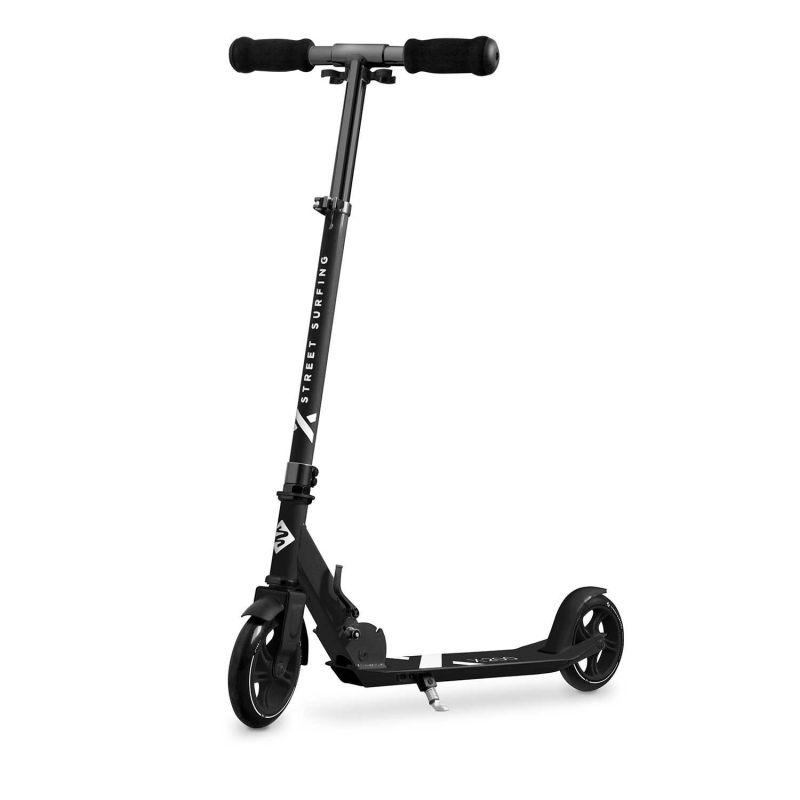 Hopfällbar Streetsurfing 145 sparkcykel i svart och vitt med 145 mm hjul