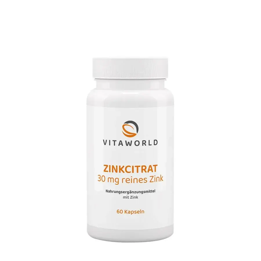 Vitaworld – Zinkcitrat 30 mg, 60 kapslar produktbilde
